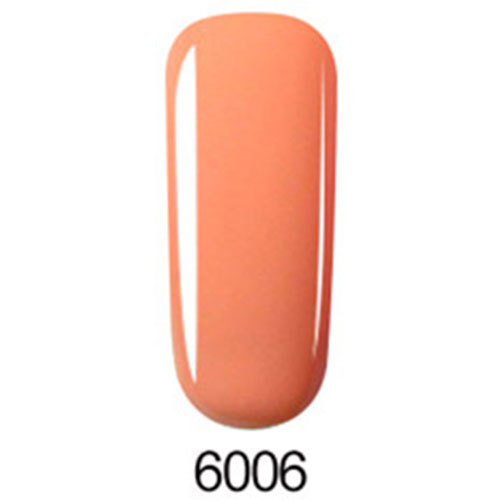 Peach-colored nail polish swatch with a white background