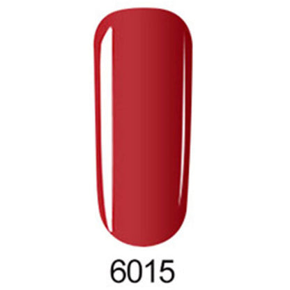 Red nail polish swatch with a glossy finish on a white background