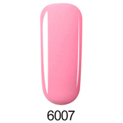 Pink gel nail polish bottle with a white background