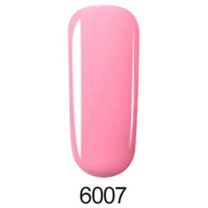 Pink gel nail polish bottle with a white background