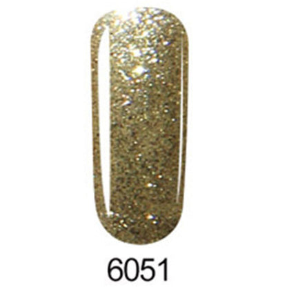 Gold glittery nail wrap with number 6051 on a white background
