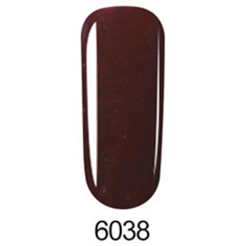 Nail polish swatch in a dark brown color with number 6038 on a white background